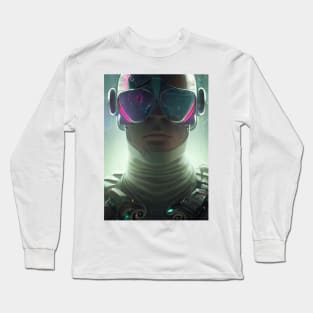 Portrait of a futuristic man with glasses. Long Sleeve T-Shirt